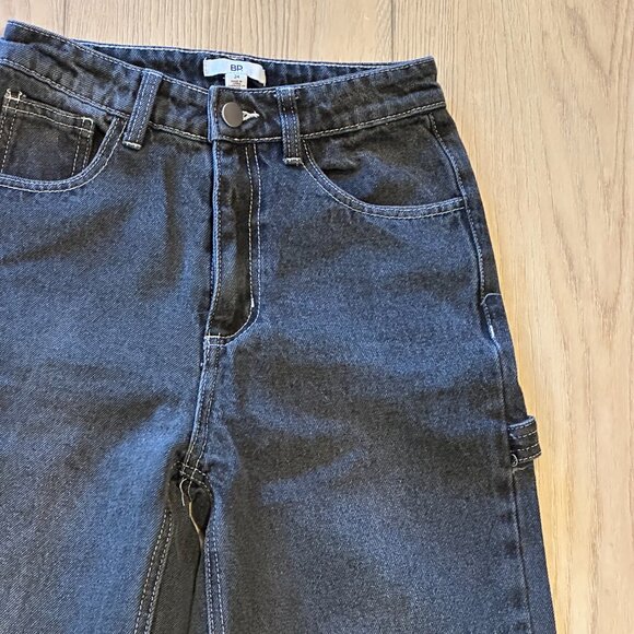 BP. - Faded Black Wash - Contrast Stitch Wide Leg Carpenter Jeans - 24 - Picture 5 of 8